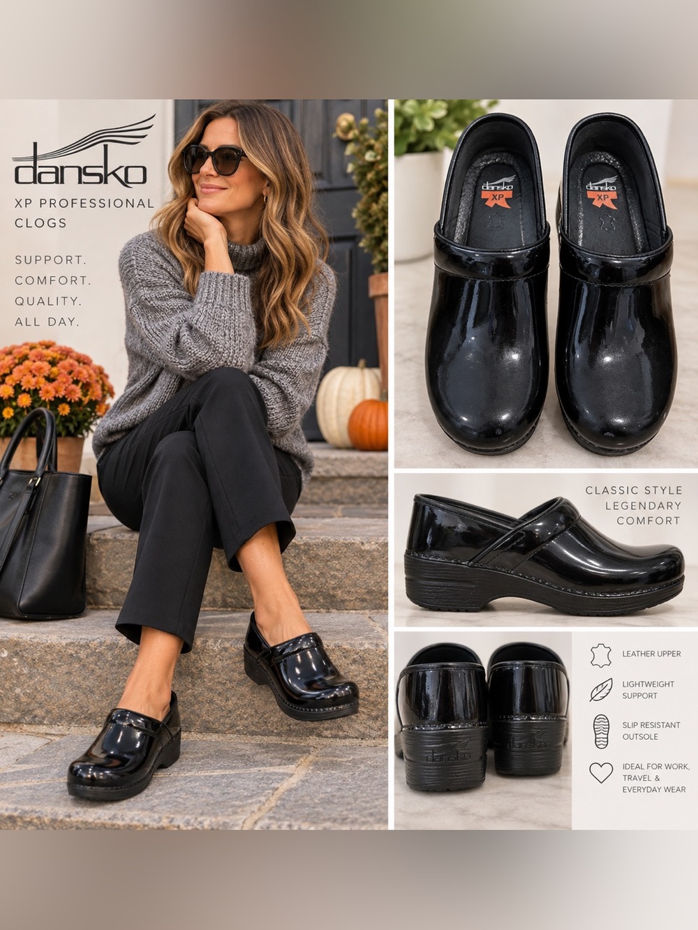 Dansko XP Professional Clog Leather Clogs in Black EU 39
